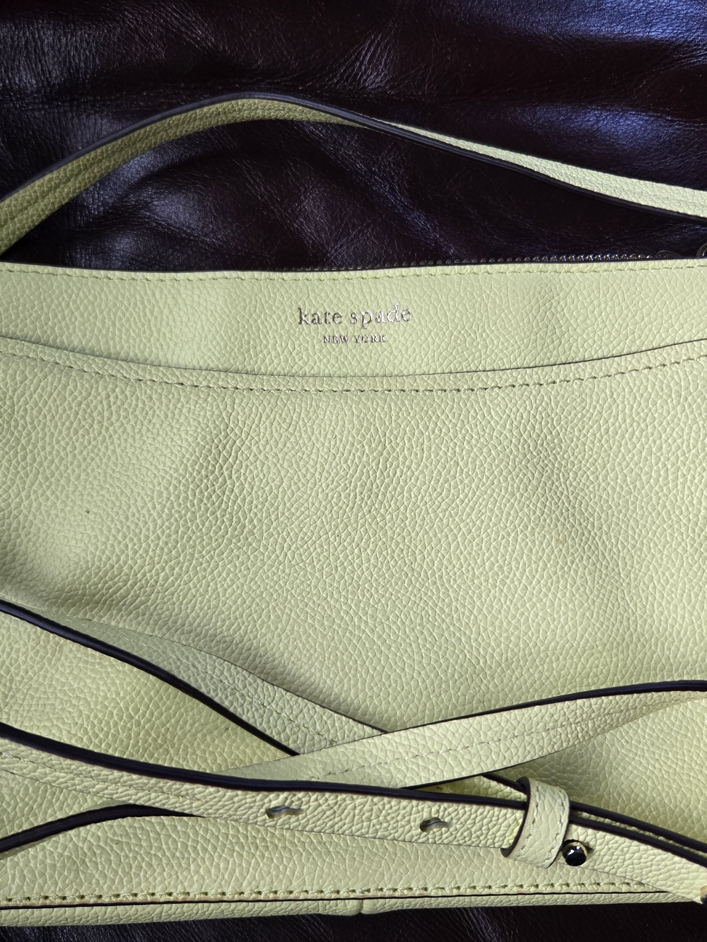 kate spade Pale Yellow Pebbled Leather Crossbody Bag
